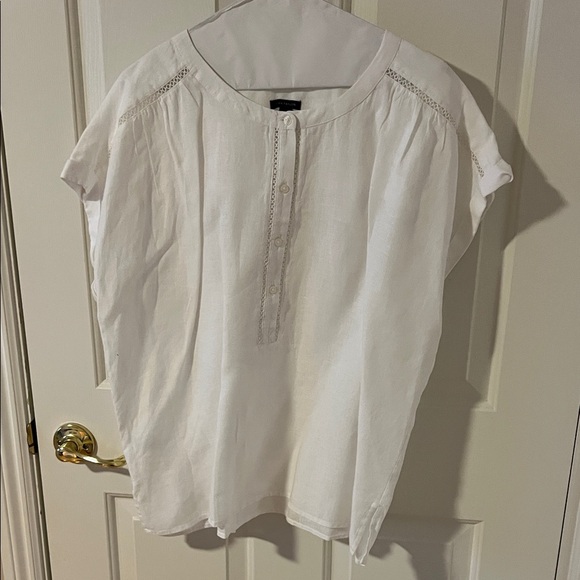 Ann Taylor Linen Cutout Framed Popover - Picture 2 of 4
